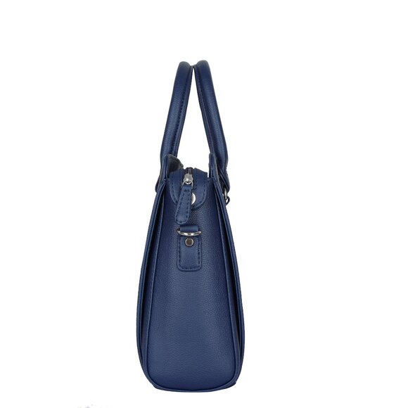 Women’s Vegan Leather Blue Top-Handle Handbag | Crossbody Sling Bag, Purse - Picture 7 of 11